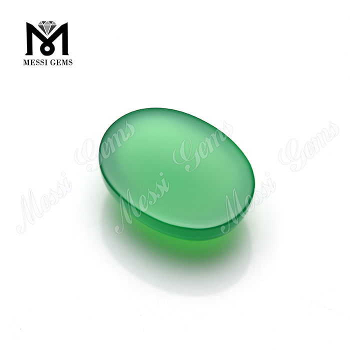 Wholesale Forma Oval 12 * 16mm Green Onyx Agata natural para la joyería
