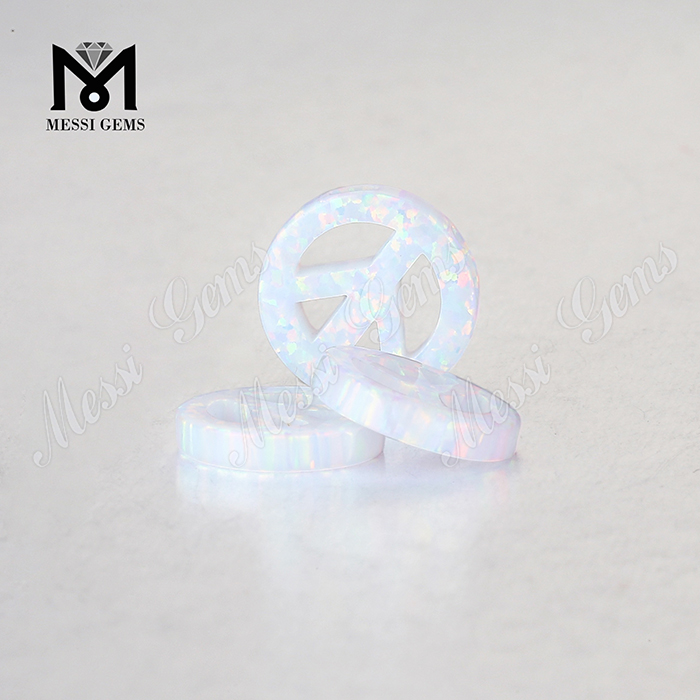 Shape de paix en forme de pierres opales en forme, cabochon d'opale synthétique