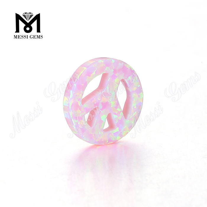 Fredform ædelstene form pink farve cabochon syntetiske opal sten