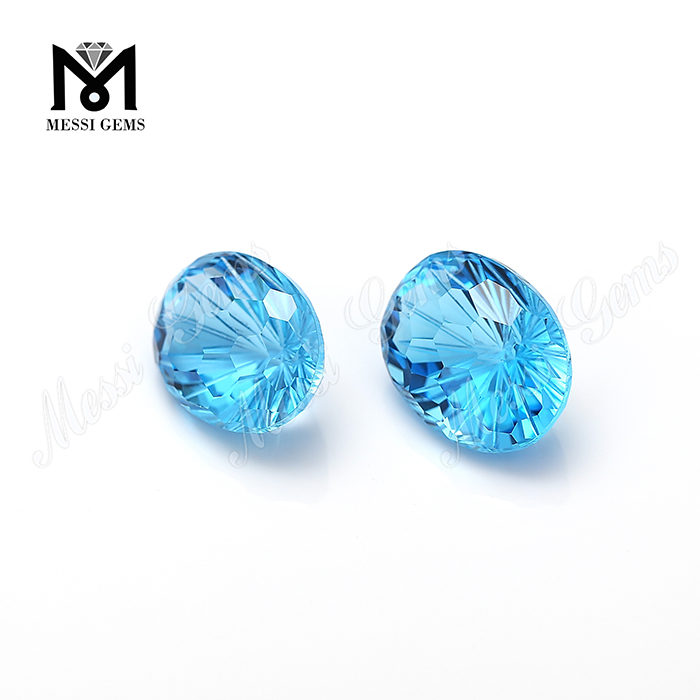 Engros oval fancy skære naturlige blå topaz sten