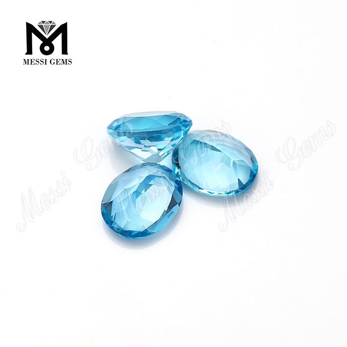 Corte oval natural Pedras soltas Topaz azul por quilate