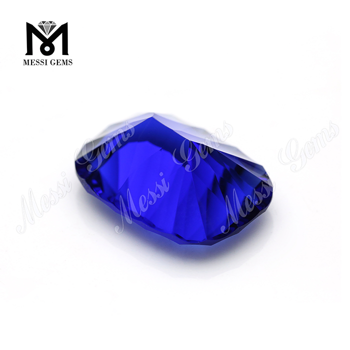 Sintético Russ 13x18mm Blue Sapphire Corte cóncavo de vidrio