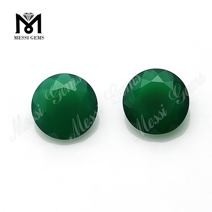 Круглая форма 8 мм темно-зеленый агат камень