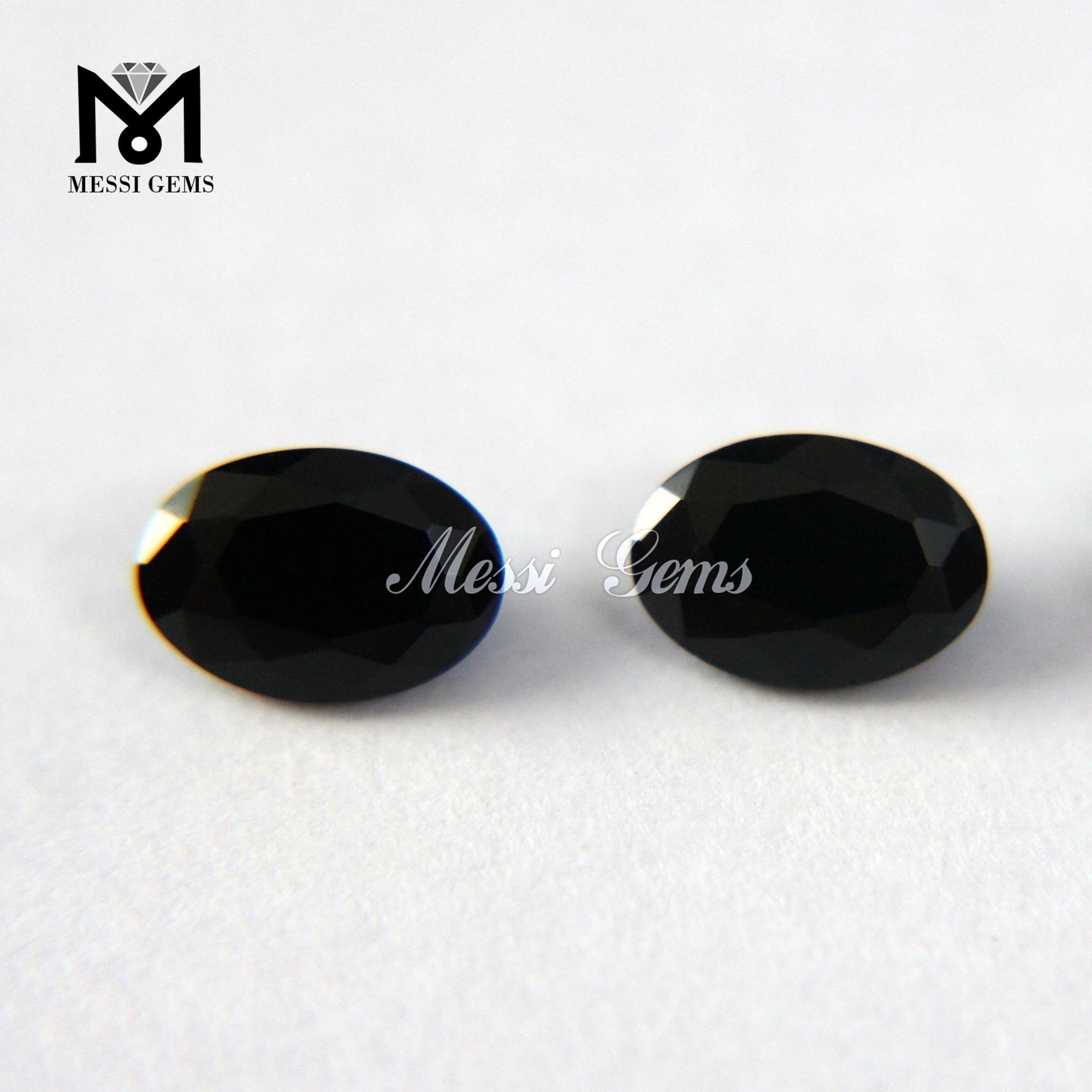 Wholesale corte oval 5 * 7 mm ágata negra onyx piedra