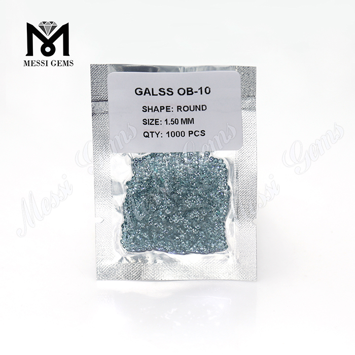 Zur Qualität Blaue Farbe Kleine Größe rund 1,5 mm Glas Stein