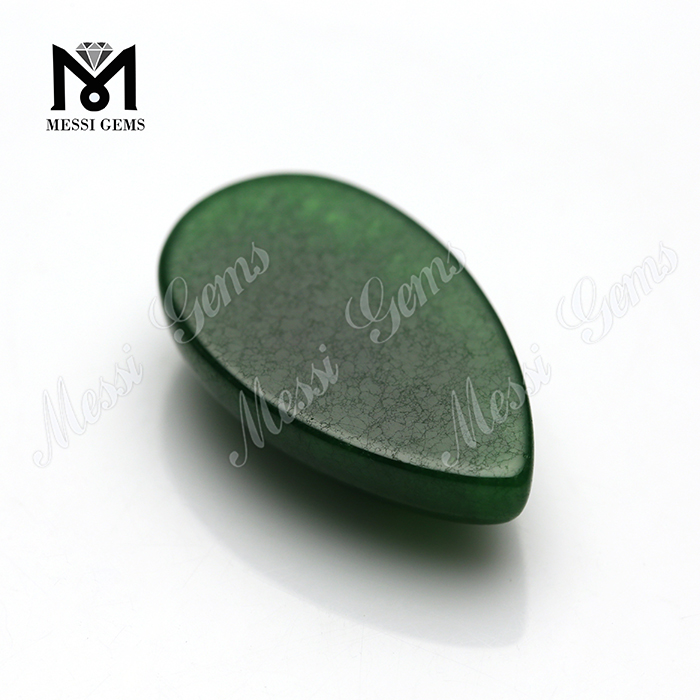 Naturlig grøn jade pære form 14x24mm jade sten