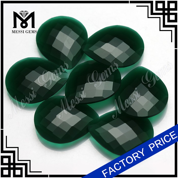 Natürlicher Jade Stein Großhandel Birne Facettierte Grüne Jade für Ringschmuck