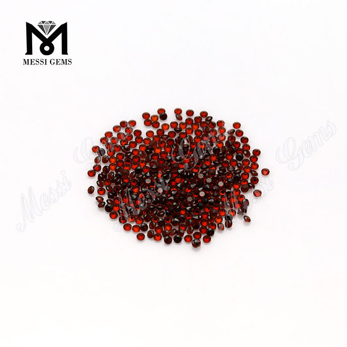 Corte brillante redondo 2mm Piedras preciosas de granate rojo natural