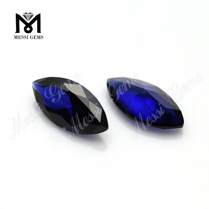 Loose tamanho grande marquise forma 8x16mm azul rubi pedra preciosa