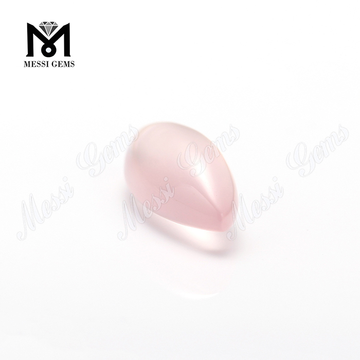Marquise Cabochon Shape 10 * 19mm Natural Rose Quartz Gemmstones