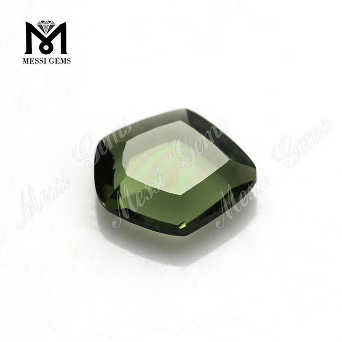 Commercio all'ingrosso 9x10mm forma esagonale vetro verde pietra in vetro sintetico Prezzo