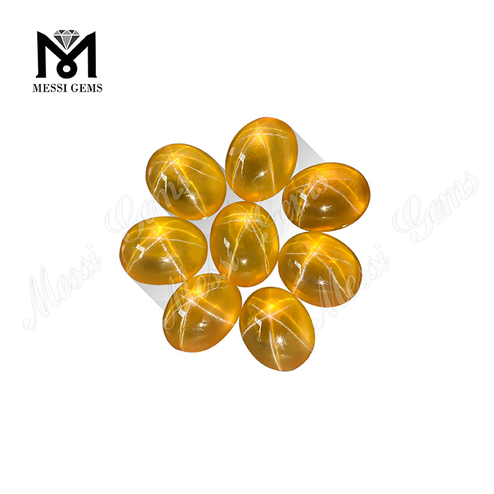 보석에 대한 중국 합성 노란색 컬러 스타 사파이어 돌 가격