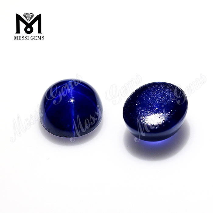 Sapphire sintético 6x8mm oval cabochão azul estrela safira