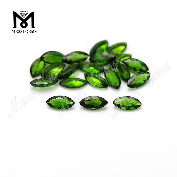 High qualitas marchio figura 3x6mm solve gemstone Naturalis Chrome Diopside