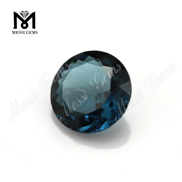 pierres de verre à facettes d'émeraude bleue pour bijoux