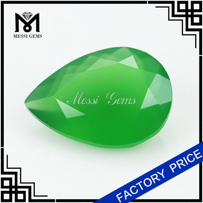 Taglio di fabbrica Riposita la pietra di agata verde smeraldo naturale