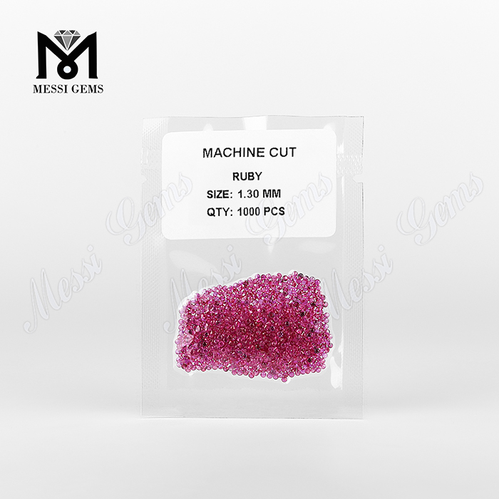 Perles de pierres précieuses rubis rouge rubis de 1,3 mm
