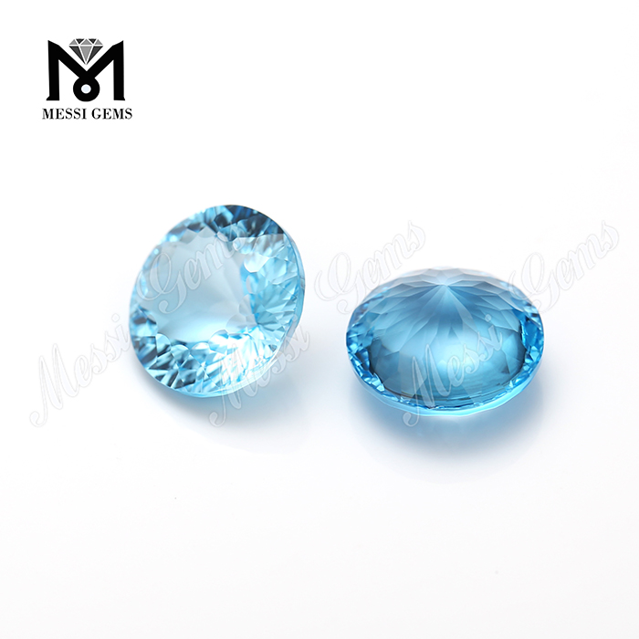 メッシジェムズからの丸い6mmの青い天然のTopaz宝石