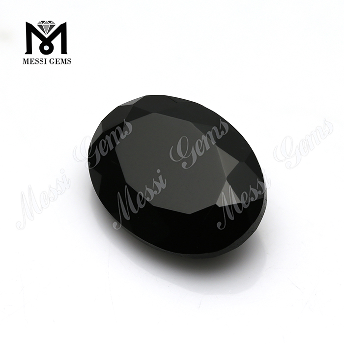 Gemstones Naturais Material Oval Faceted Black Onyx da China