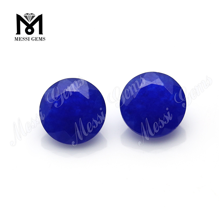 ronde coupée 8mm bleu naturel de pierres de pierre lâche Price Jade