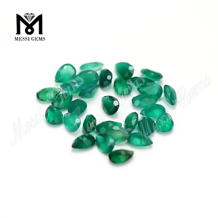 Agata naturale prezzo di fabbrica a forma di pera verde agata pietra per anello
