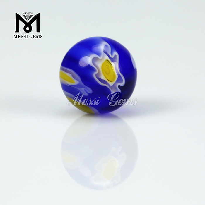 Круглый кабошон Цветочный стеклянный камень Millefiori Glass