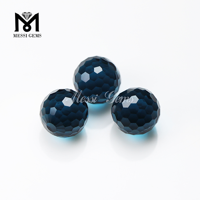 Perles de verre bleues de pierres précieuses