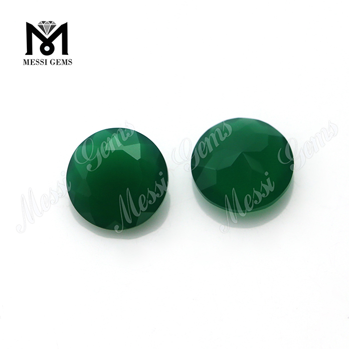 Круглая форма 8 мм темно-зеленый агат камень