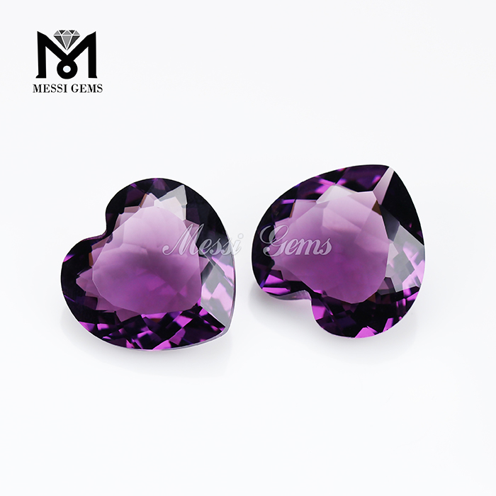 Topkvalitet Facetteret Hjerte 20 x 20mm Pink Amethyst Glass Stone