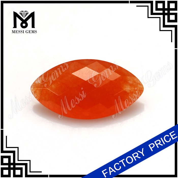 中国の新しいスタイルの赤いMarquiseJade Gemstone卸売ナチュラルジェイド