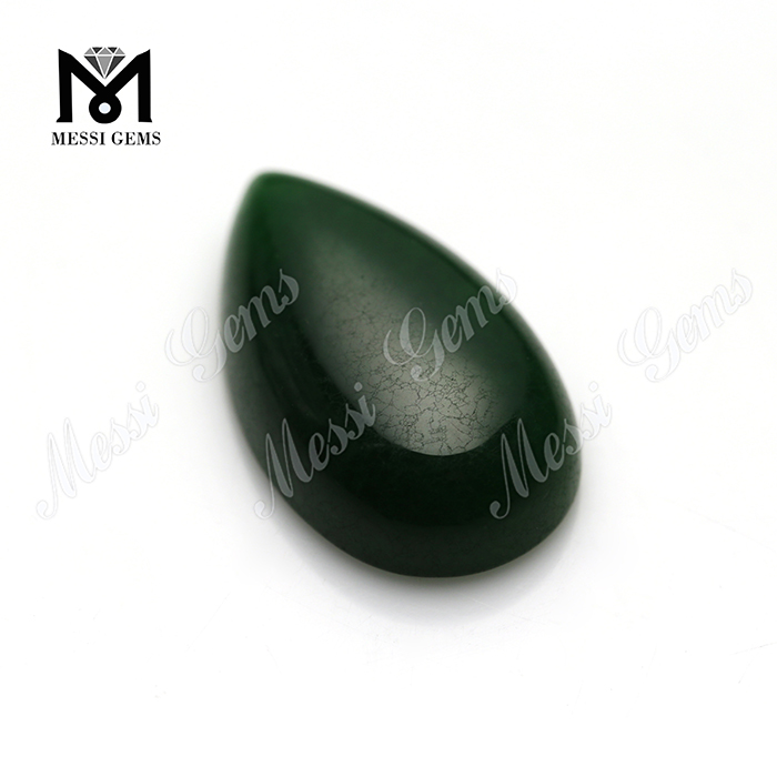 Atacado preço forma de pera 14x24mm pedra verde jade