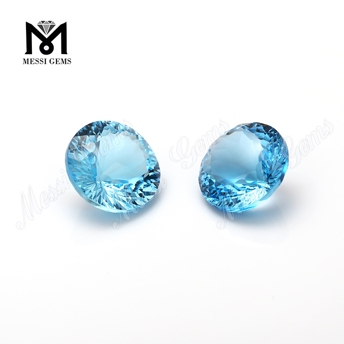 Rodada 6mm azul topázio natural gemstone de gemas de messi