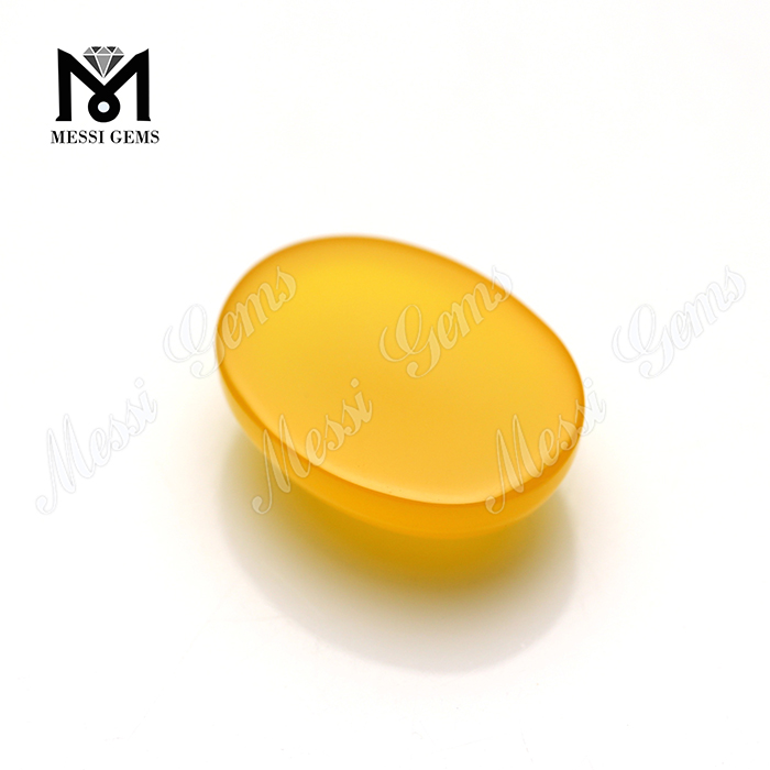 공장 직접 판매 타원형 카보 숑 보석 노란색 마노 구슬