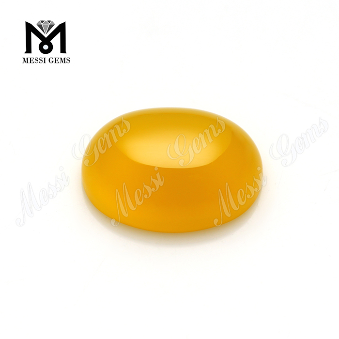 공장 직접 판매 타원형 카보 숑 보석 노란색 마노 구슬