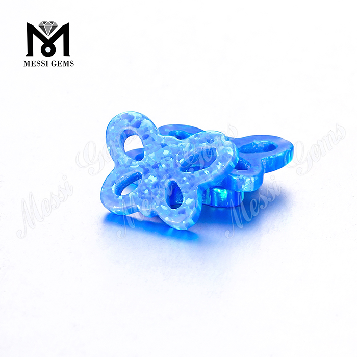 Forma de mariposa de alta calidad 11 x 15 x 2.5 mm Piedra ópalo sintética azul