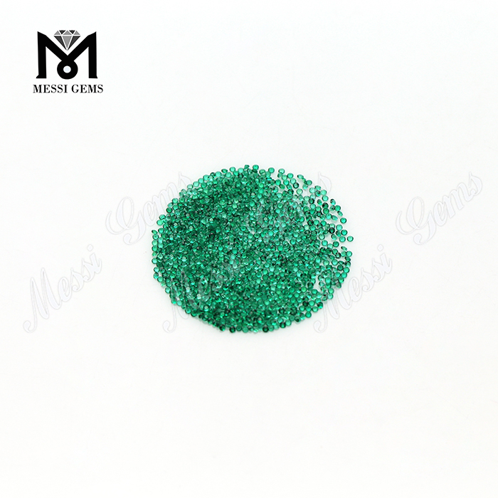 1.25mm 2mm rund skåret krystal naturlig smaragd sten