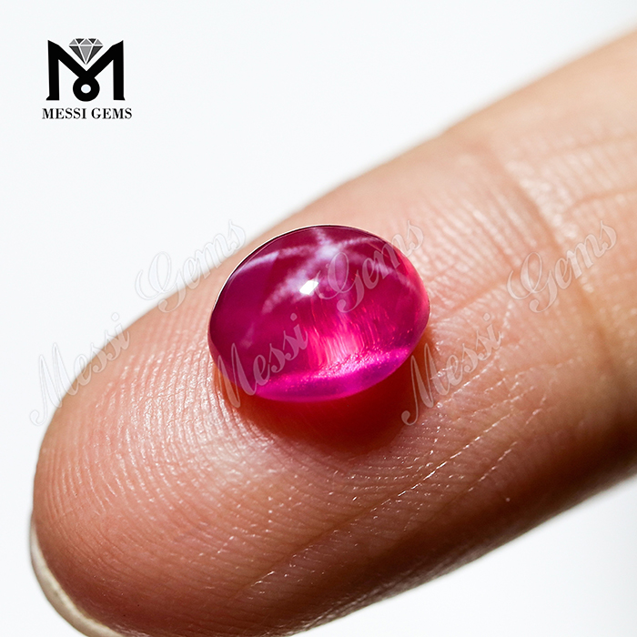 Barato Oval Cabochon Lab Creado Star Ruby Gemstones