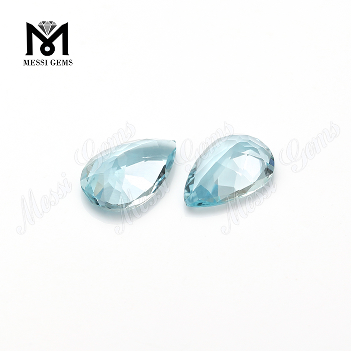 Wuzhou Factory Loose Gemstones 8 * 12mm Pear Aquamarine Stone Price
