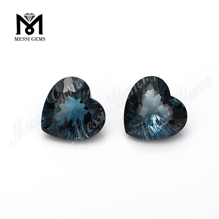 Gemstones soltos em forma de coração natural Londres azul topázio