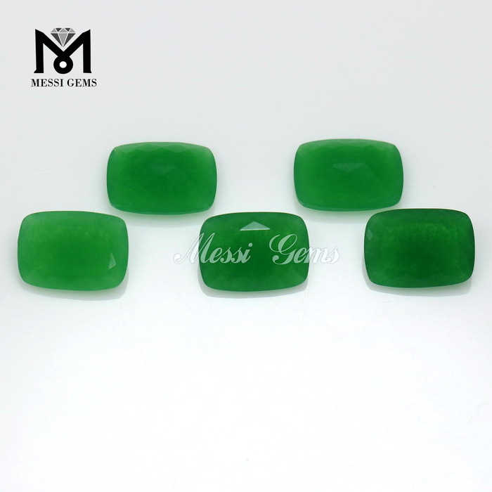 Cojín de cuarzo verde 10 x 14 mm Facetor Faceted Gemstone Jade