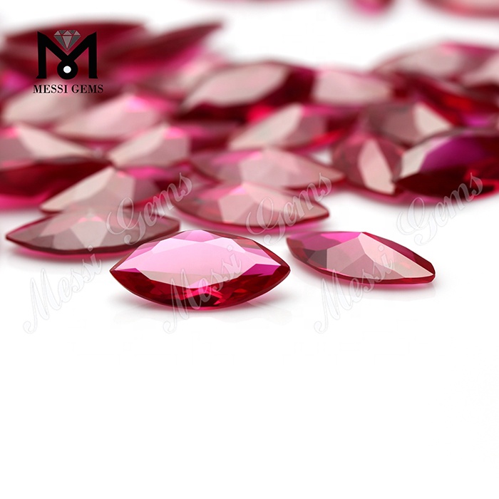 Gemmes de pierres précieuses à facettes 9x18mm marquises gemmes de gemmes rubis de sang taille corindon
