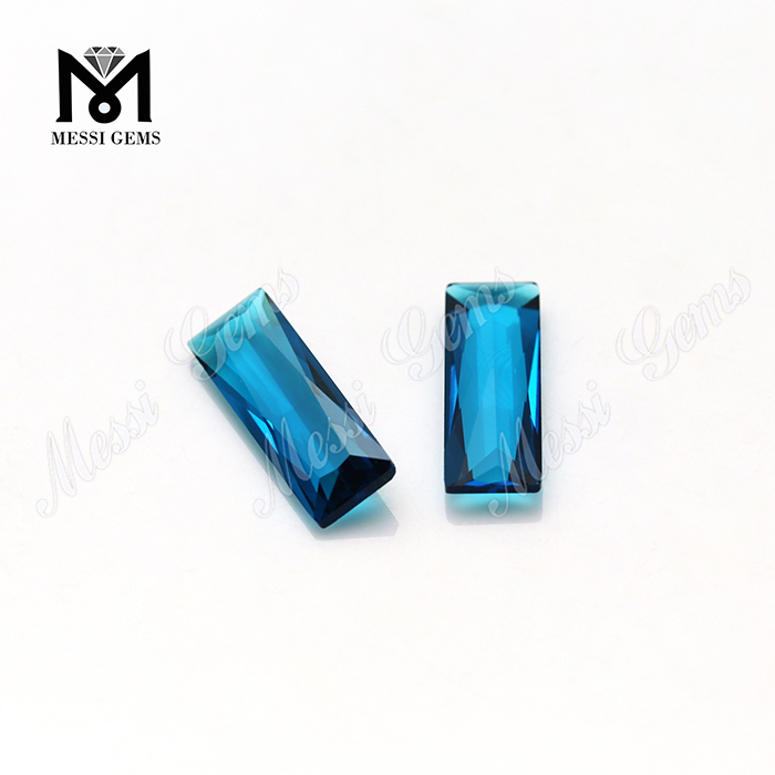 Pedras de vidro de cristal azuis princesa baguette corte pedras de vidro