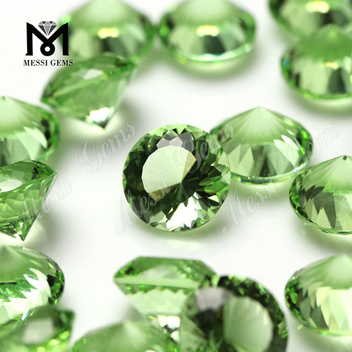 Großhandelspreis synthetische grüne tourmalin kristall glas stein