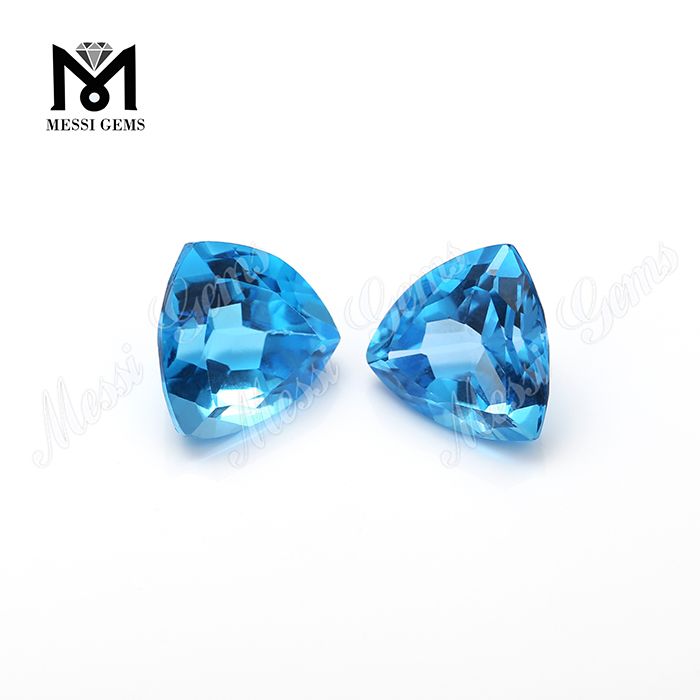 Factory Price Blue Crystal Top Quality Trillion Shape Natural Blue Topaz Gemstone