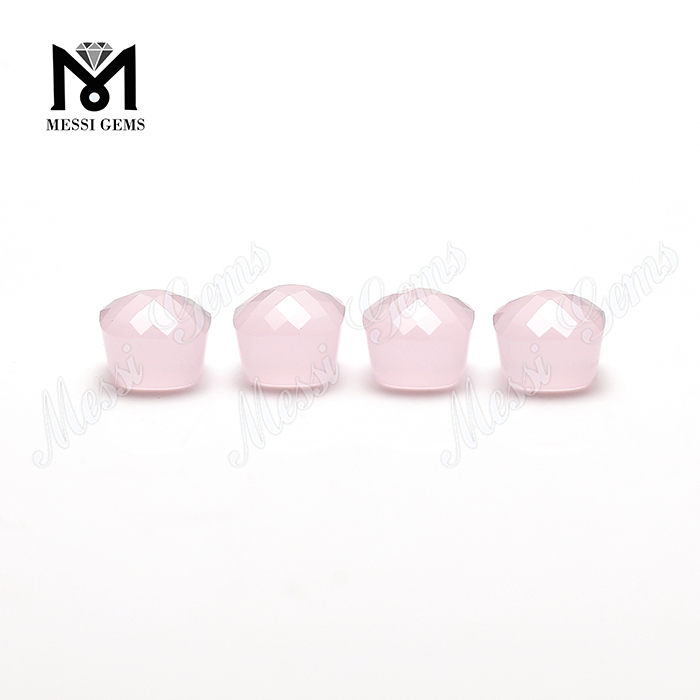 Preço de fábrica forma de cogumelo rosa pedra de vidro cor rosa