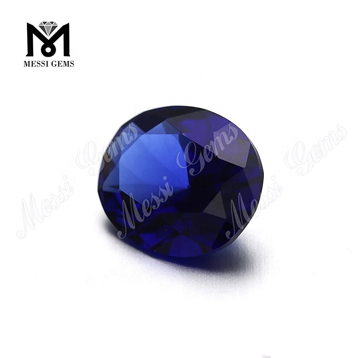 Großhandel 10 * 12mm oval # 30 Blaue Saphir Farbe Nanoal Edelstein