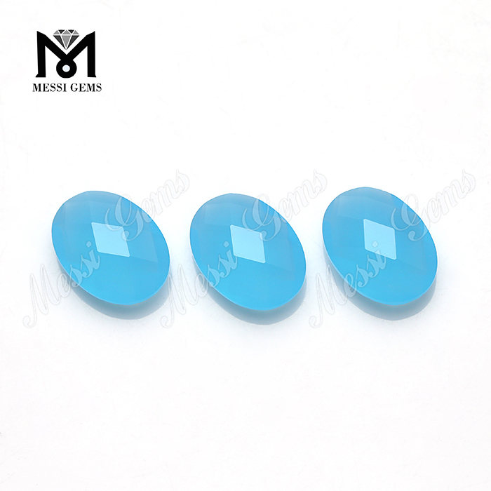 Pietre di vetro di decorazione a forma di cuscino blu opalino