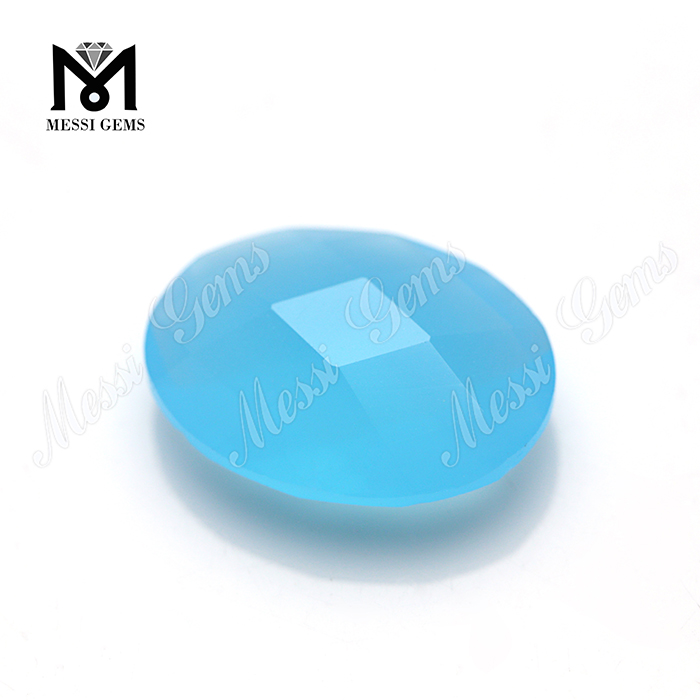 Pietre di vetro di decorazione a forma di cuscino blu opalino