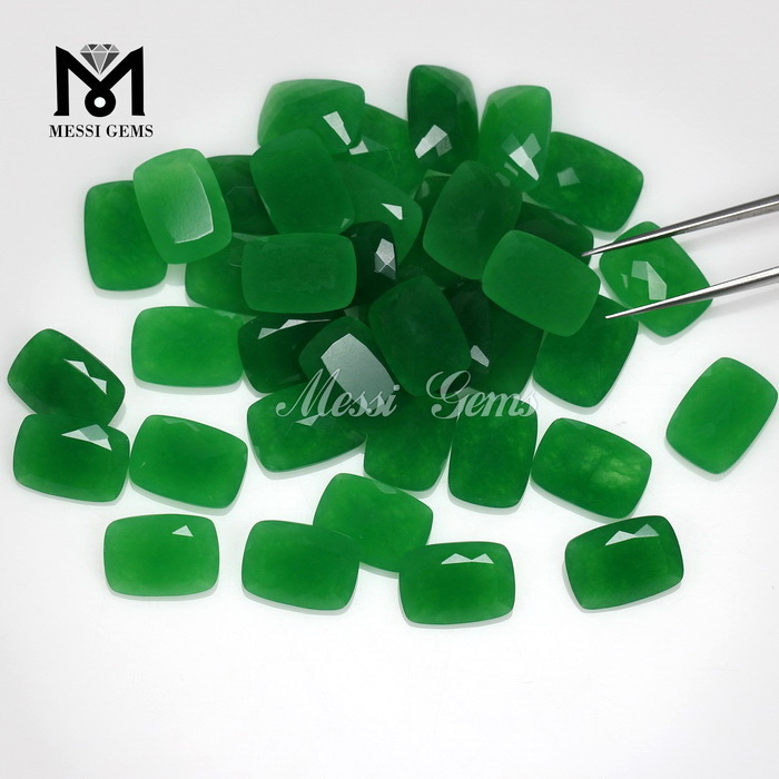 Cojín de cuarzo verde 10 x 14 mm Facetor Faceted Gemstone Jade