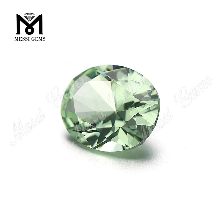 ＃A2248緑の楕円形の色の変化ナノシタル合成の2つの宝石石